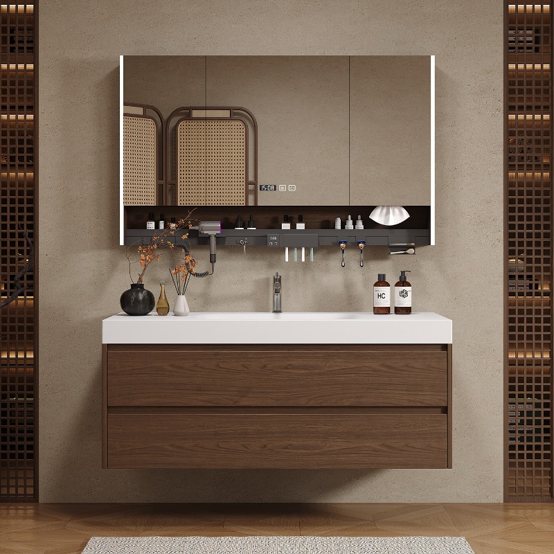 Home Bathroom Vanity Combo - Partisi Kayu Lemari Kamar Mandi Mewah