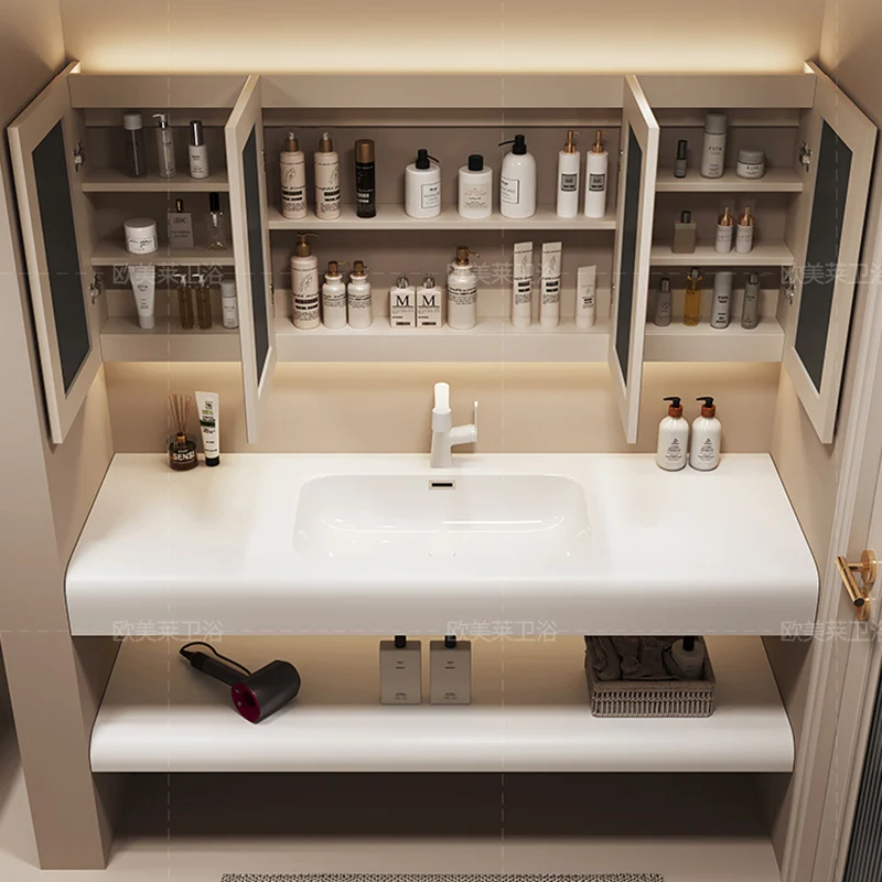 Halo, Lemari Kamar Mandi Moder - Home Bathroom Vanity Combo ulasan dan harga
