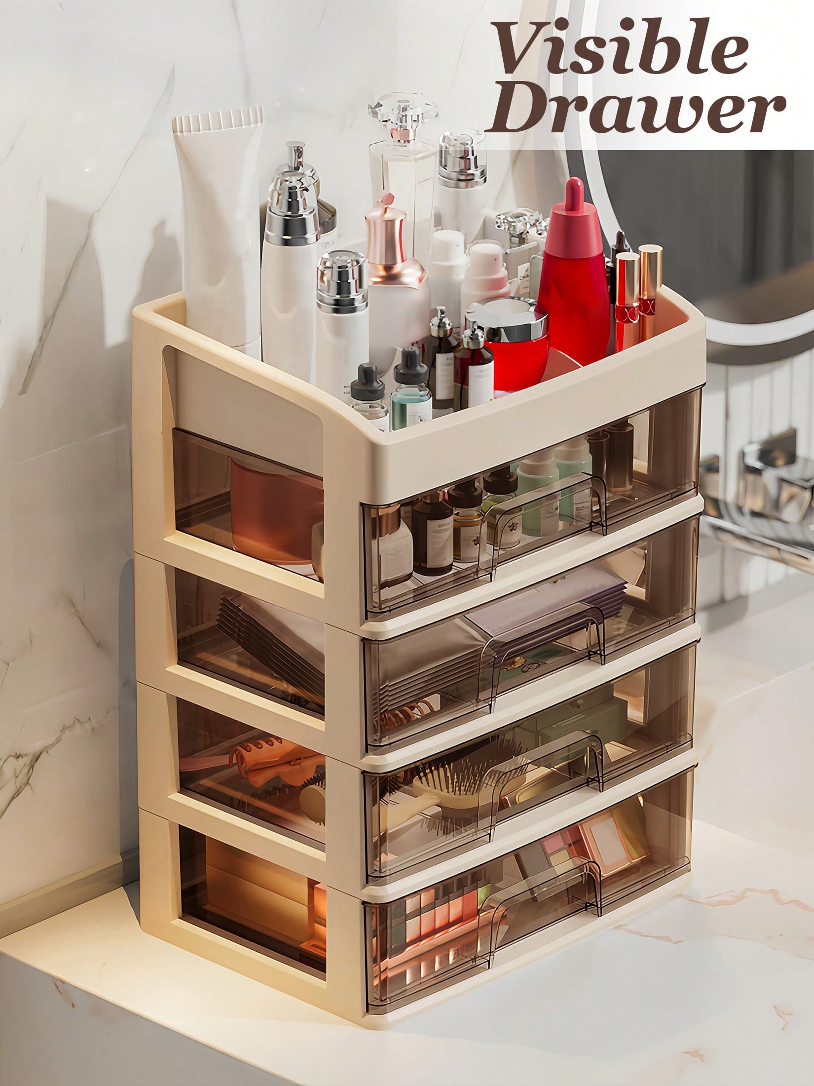 Penyimpanan Rias, Laci Penyimp - Home Essentials Bathroom Storage ulasan dan harga