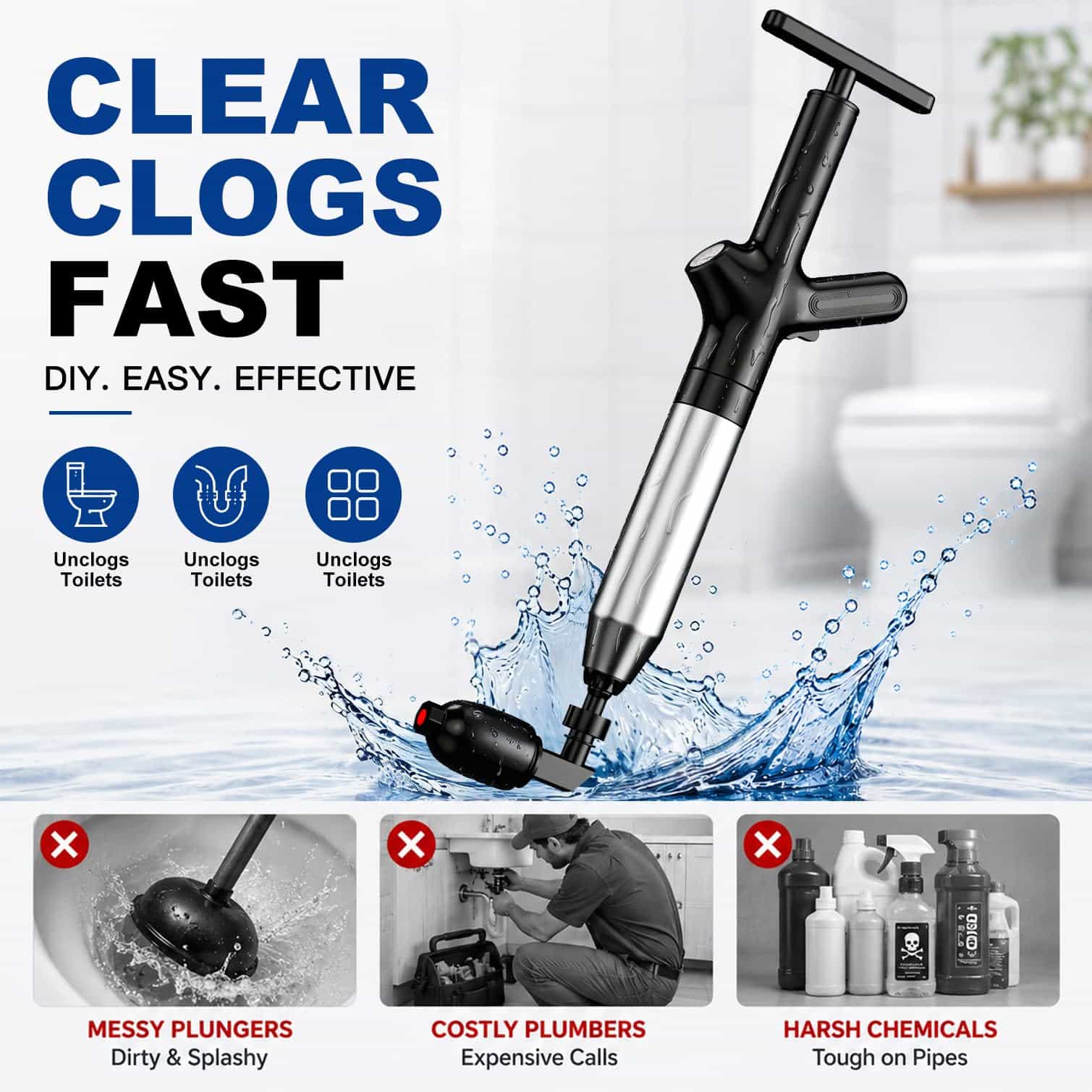 Alat Pembuka Sumbatan Toilet,  - Plunger Toilet ulasan dan harga